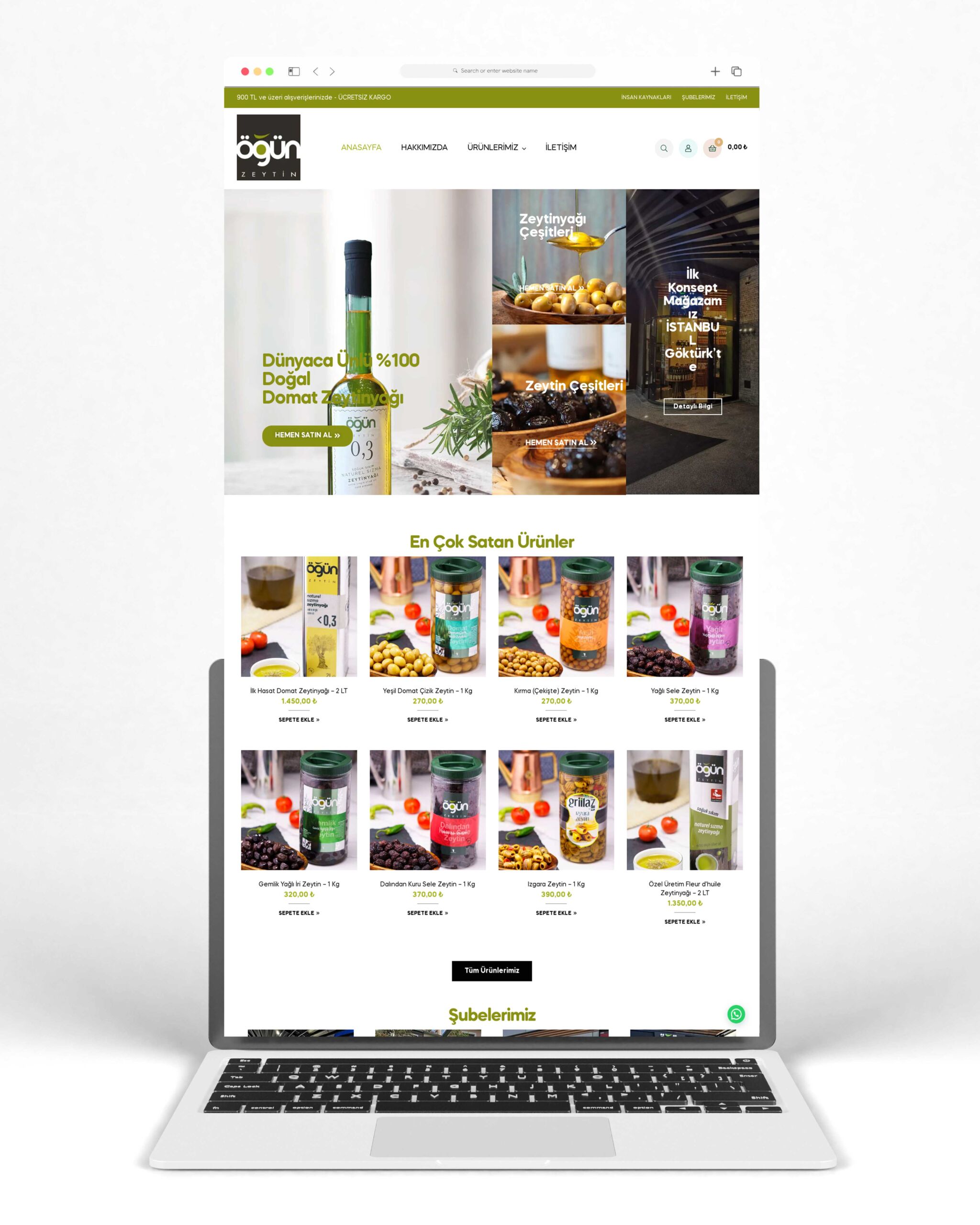 Öğün Zeytin e-Ticaret Tasarımı