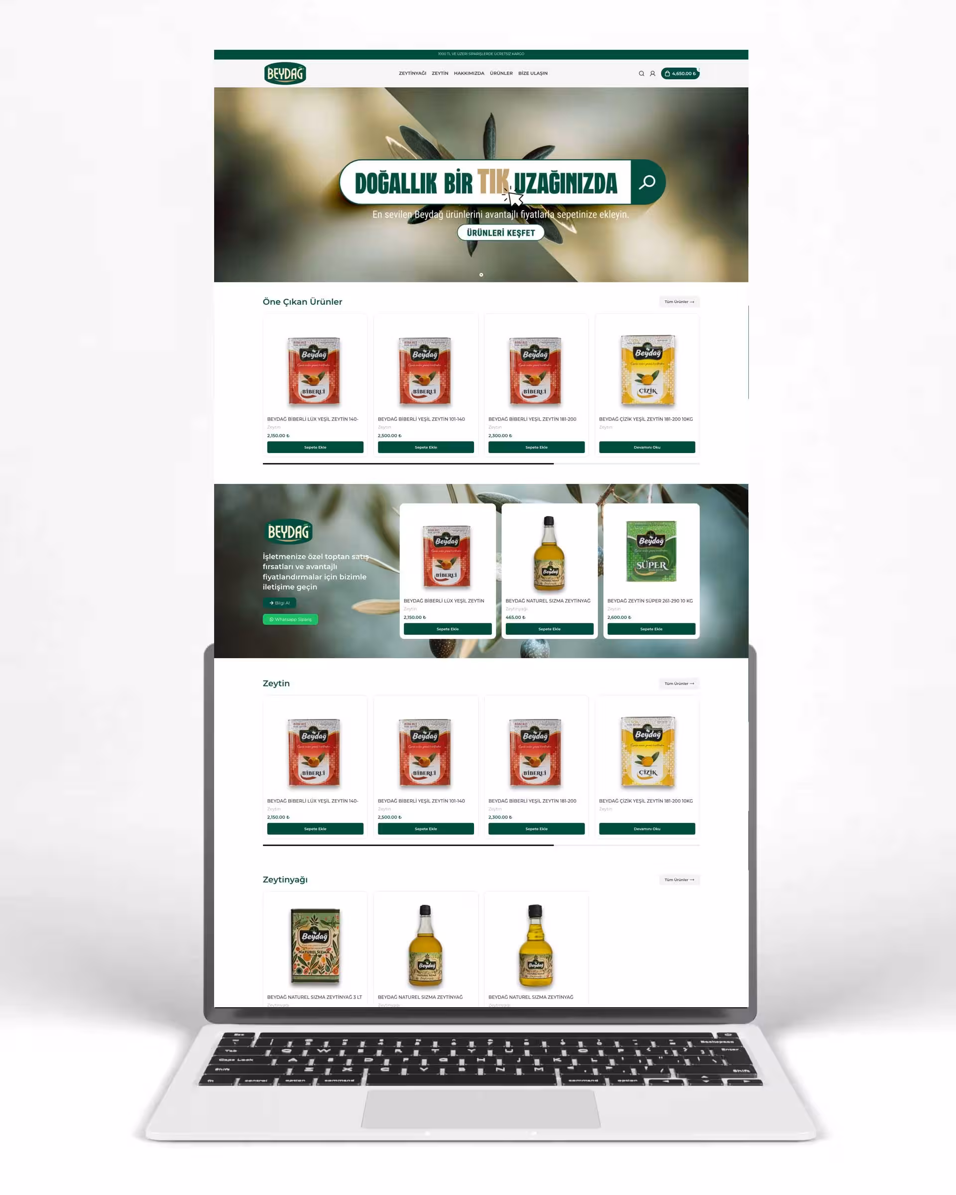 Beydağ Zeytin E-Ticaret Tasarım